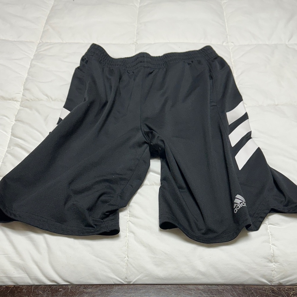 Adidas Black Shorts with White Accents